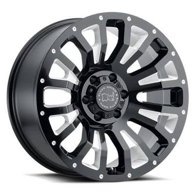 Black Rhino Pinatubo, 18x9.5 Wheel with 6x5.5 Bolt Pattern - Gloss Black with Milled Inside Window - 1895PNT-86140B12