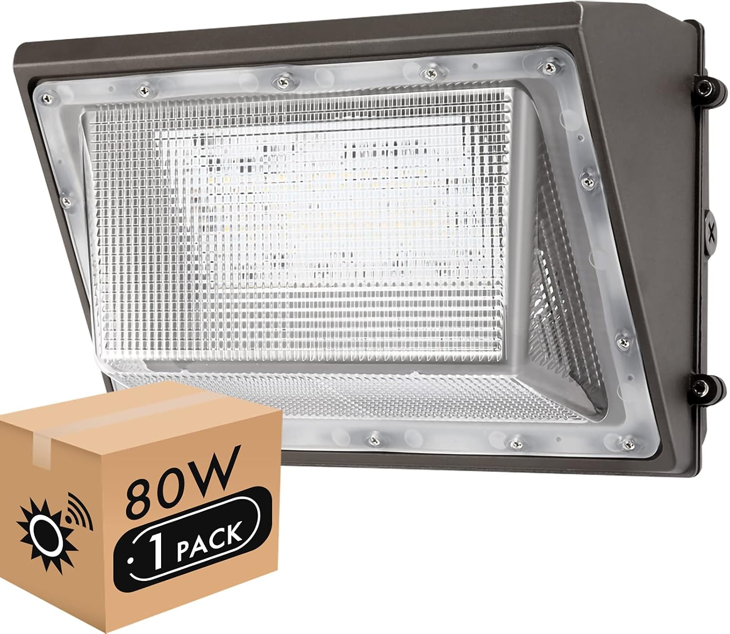 Lightdot 80W LED Wall Pack Light Outdoor Commerical Light 5000K IP65 Waterproof Bright Consistent Daylight Outdoor Commercial and Industrial Security Lighting