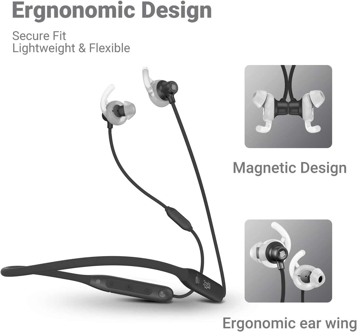 233621 Sense Wireless Earphones with Heart Rate Monitoring Bluetooth Earbuds CVC Noise Reduction Stereo Headphones IPX5 Waterproof in-Ear Headphones for Sport/Workout/Gym/Running(Black)