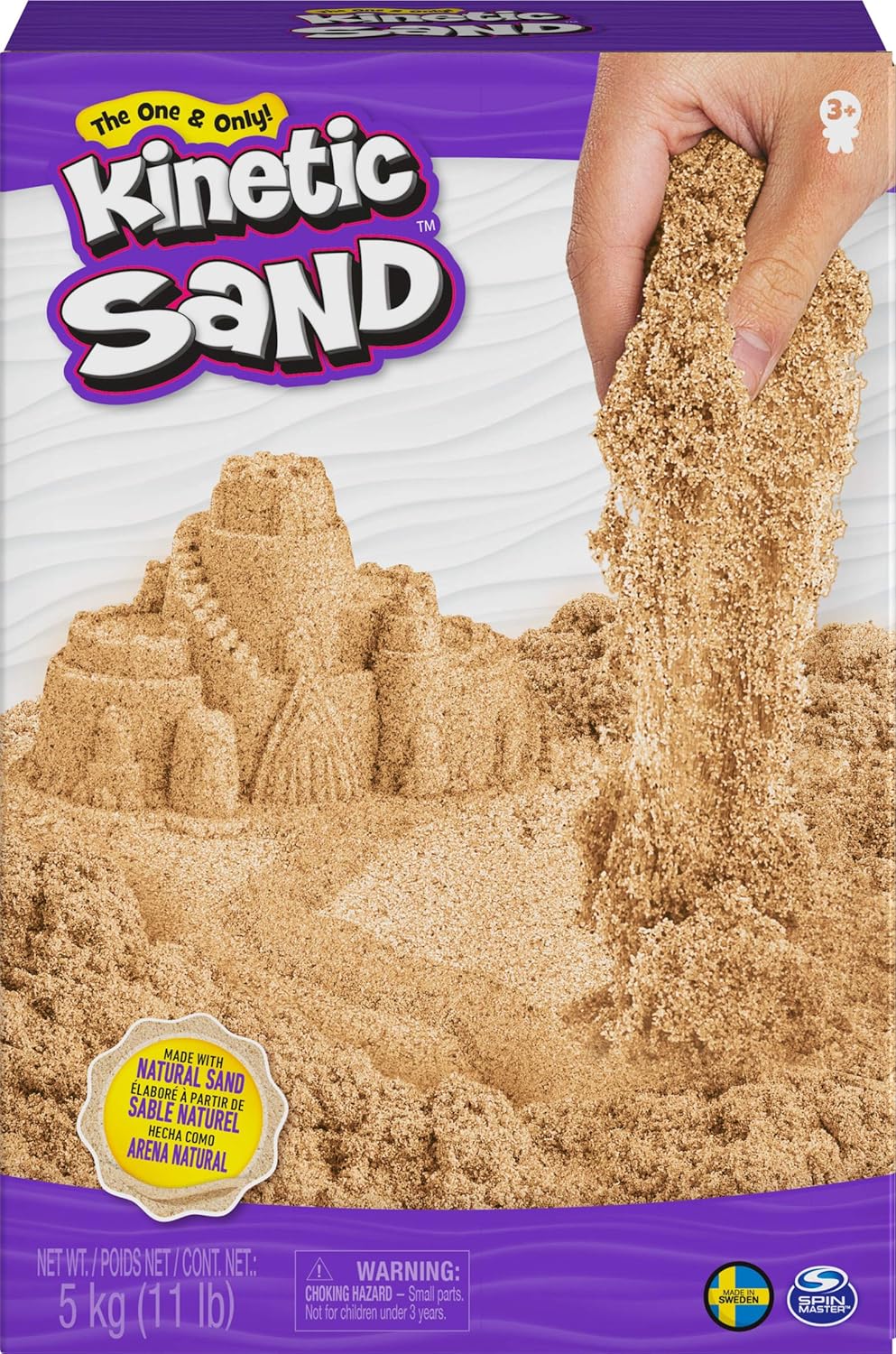 Kinetic Sand, 5kg (11lb) of All-Natural Brown Sensory Toys Play Sand for Mixing, Molding and Creating Pack of 2
