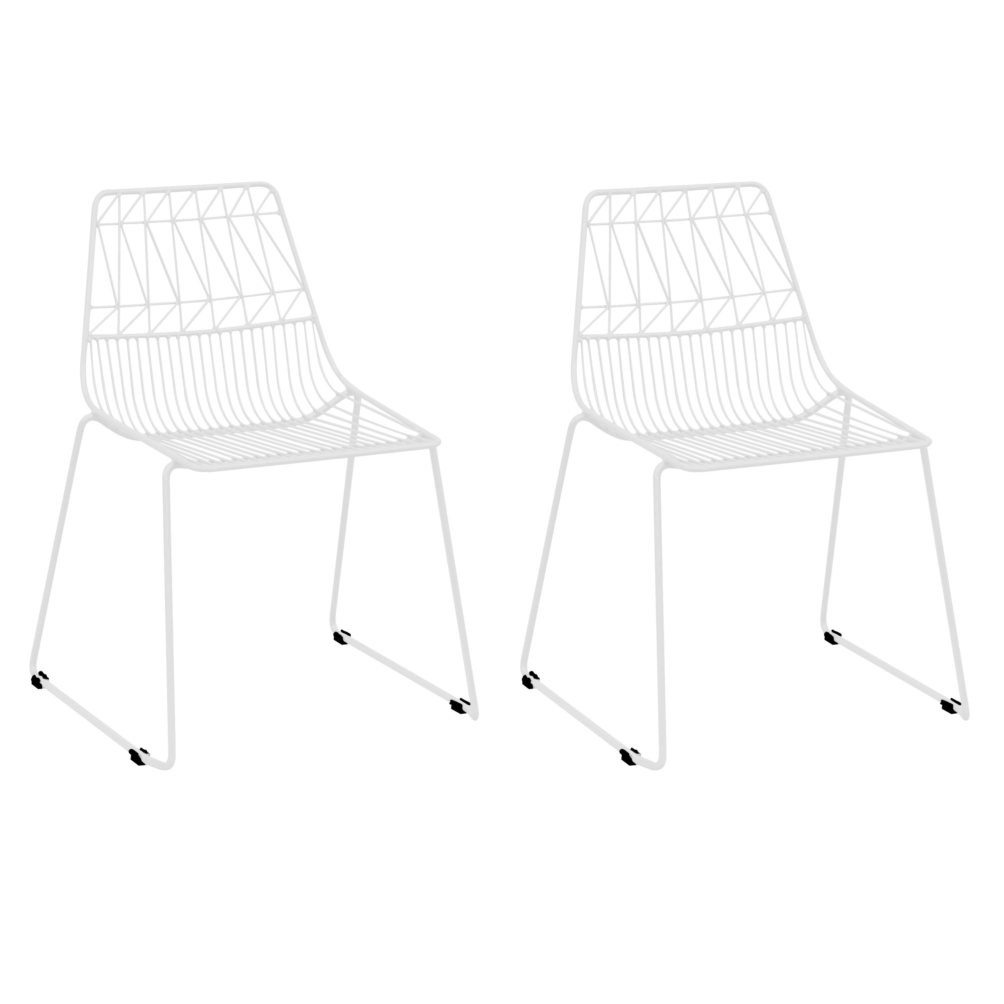 Set of 2 Kids Cross Wire Activity Chairs White - Acessentials