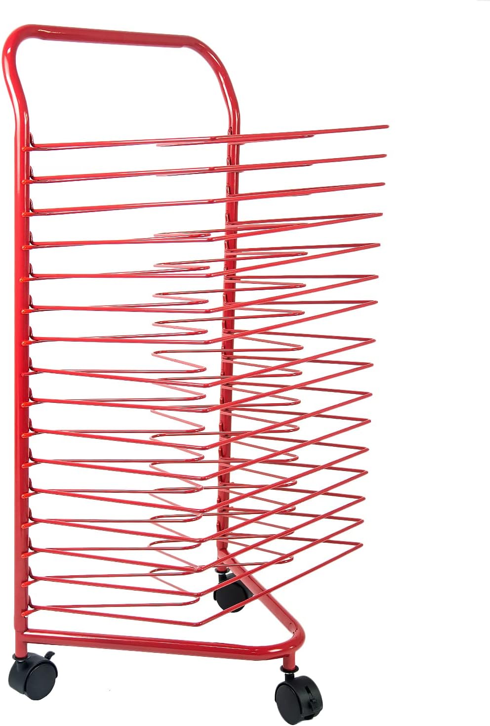 AIWFL Art Drying Rack for Classroom Paint Drying Rack Art 16 Shelves Metal Artwork Storage Display Rack Art Drying Rack with Wheels for Classroom Painting Crafts