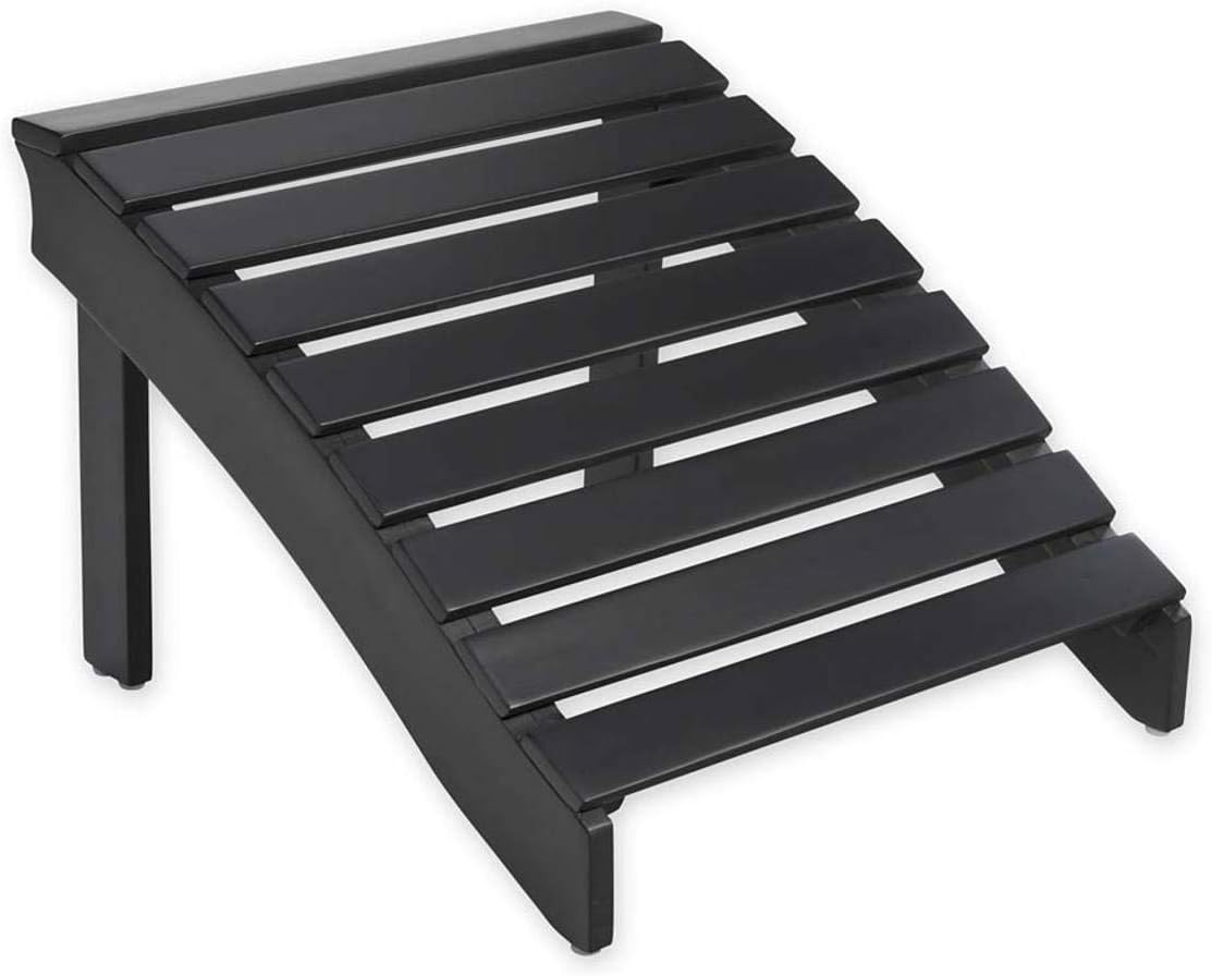 Plow & Hearth Wooden Adirondack Ottoman - 20 W x 22 D x 14.25 H Natural Stain Pack of 2