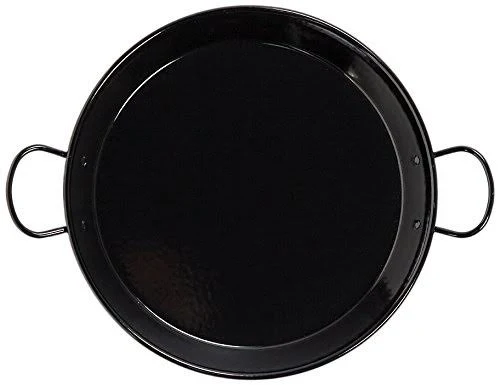 Vaello La Valenciana Enamelled Steel Induction Paella Pan, 32 cm, Black