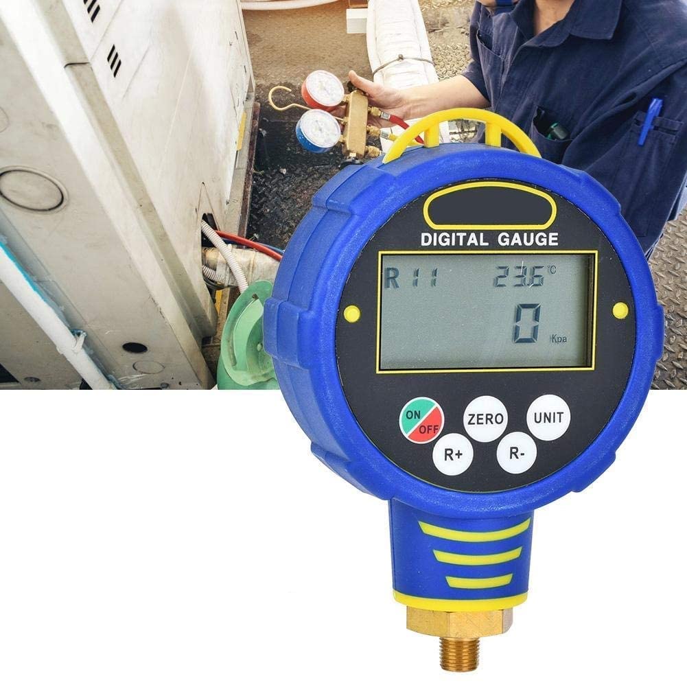 Digital Gas Pressure Vacuum Gauge Air Conditioning Refrigerant Meter with 1/8'' NPT , -101Ka-0kpa, Accuracy 0.5% .F.S.