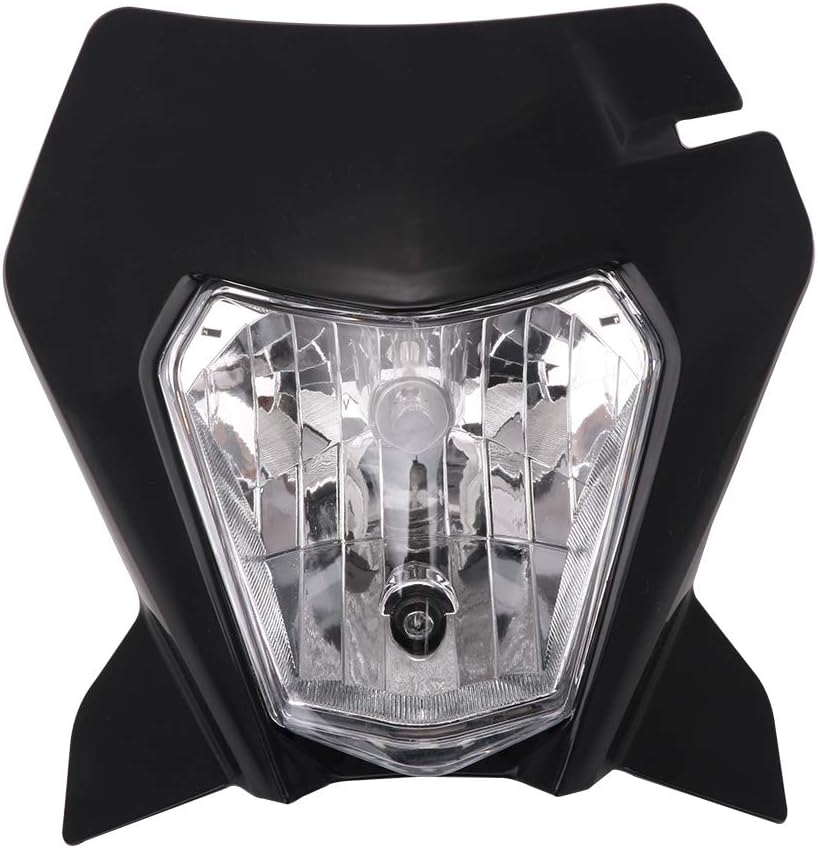 JFG RACING Universal Motorcycle Headlight,Dirt Bike Headlight LED,Pit Bike Headlight Head Lamp Head Light for Most Enduro Dirt Bike Pit Bike ATV Like SX SX-F EXC EXC-F(Orange)