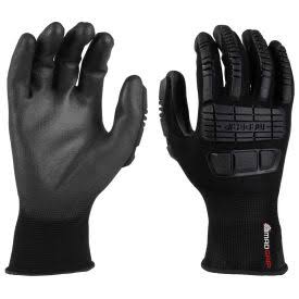 Mad Grip Ergo Impact Glove, Black, Nitrile Palm, XL, EIFBLKRXL