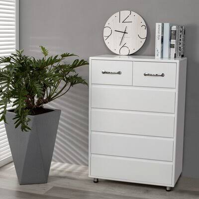Auset 6 Drawer Accent Chest Latitude Run Color: White
