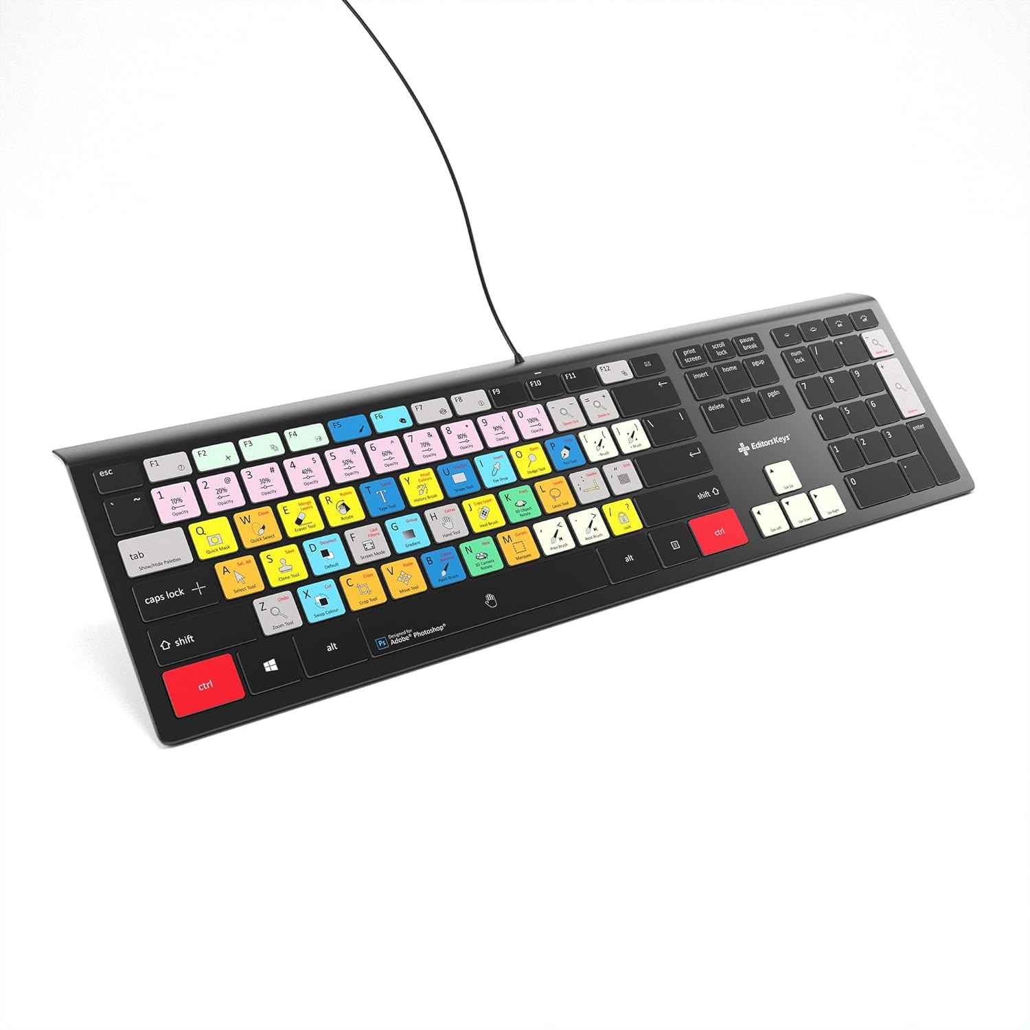 Photoshop Keyboard - Shortcut Backlit Shortcut Keyboard for Windows PC