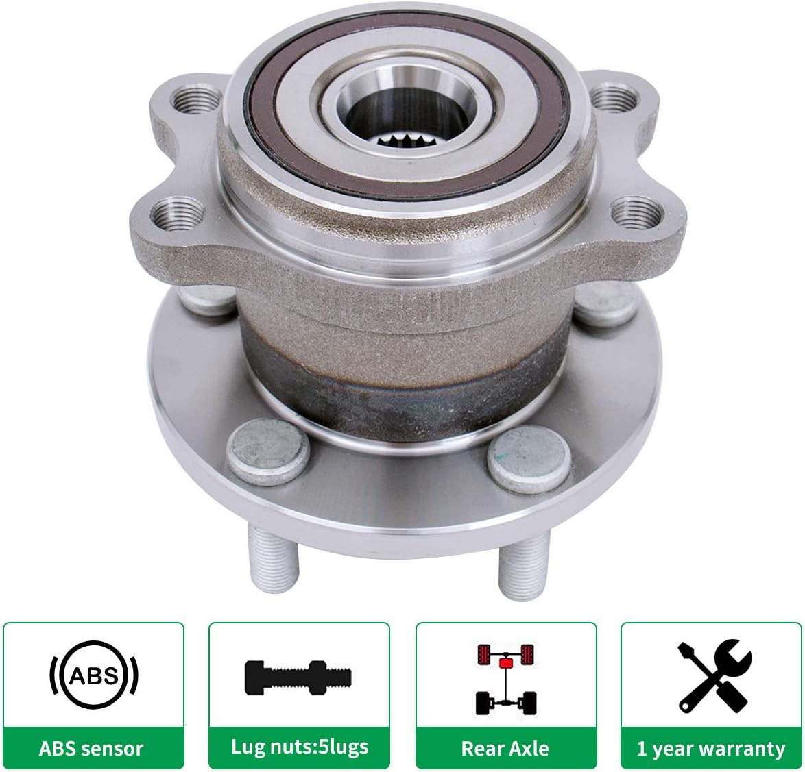HICKS 512293 Rear Wheel Hub and Bearing Assembly for 2005-2009 Subaru Legacy Outback