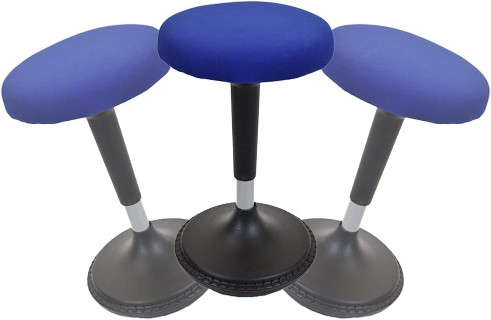 Uncaged Ergonomics Wobble Stool Standing Desk Balance Chair for Active Sitting. Tall Ergonomic Adjustable Height swiveling Leaning Perch Perching Ergonomic sit Stand high Computer Chair swivels 360 for Adults Kids, Black, (WSb)