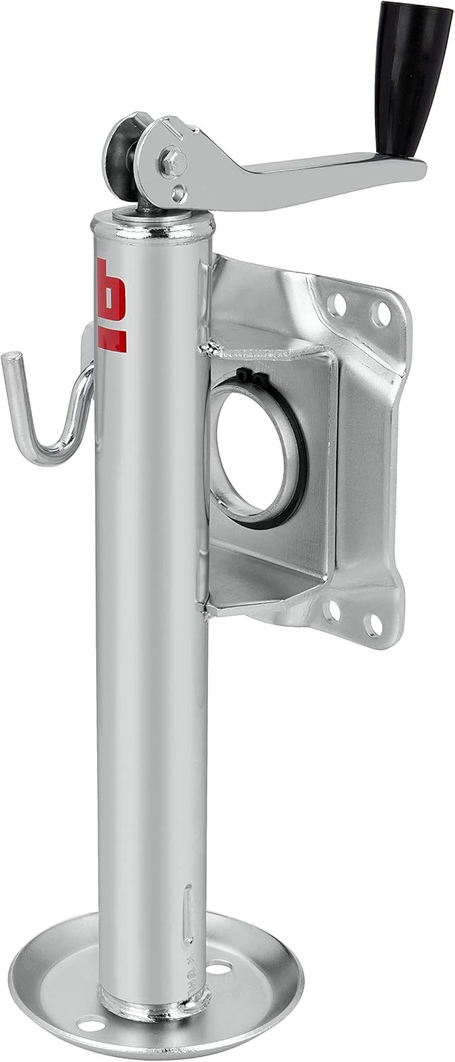 bROK Products 15936 Side Mount Top Wind Trailer Jack with Footplate - 1000 lb, Silver Pack of 2