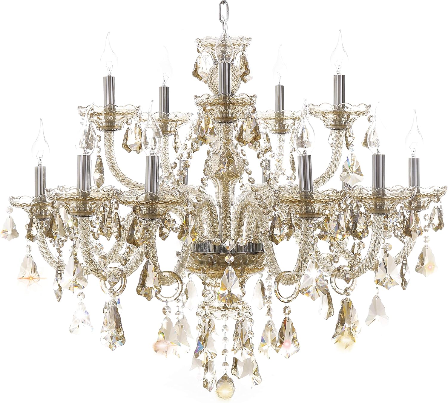 Generic Island Lights Crystals Chandelier 15 Lights Ceiling Fixtures Color Cognac &iexcl;&shy;