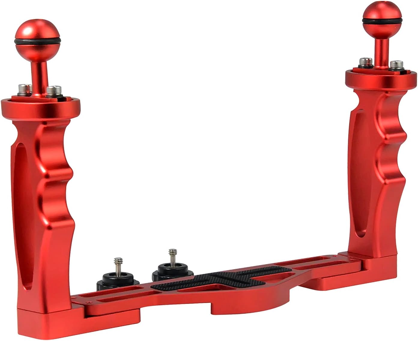 Bimiti Underwater Video Light Stabilizer Tray Underwater Camera Tray, Aluminum Alloy Underwater Handle Tray Bracket for Camera Diving Photography, Red Color Pack of 2