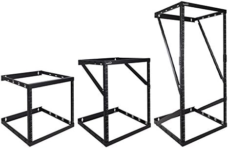 NavePoint 8U/12U/22U Wall Mount Expandable 2 Post Open Frame Height Adjustable Rack