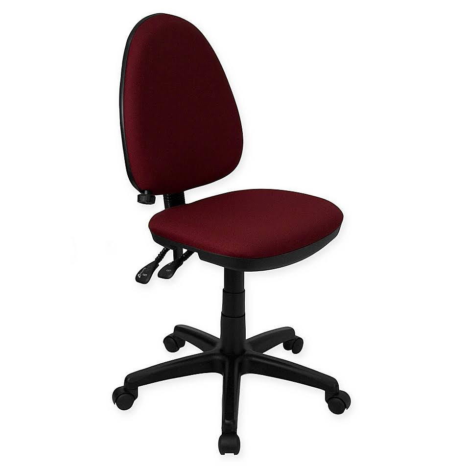 Flash Furniture Mid-Back Fabric Drafting Chair with Adjustable Lumbar Support in Burgundy