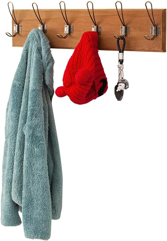 AZ L1 Life Concept Decorative Floating Mounted Wall Shelves with Hooks for Living Room Bathroom Kitchen Office and More, 24.5 Inch, Rustic Brown Pack of 2