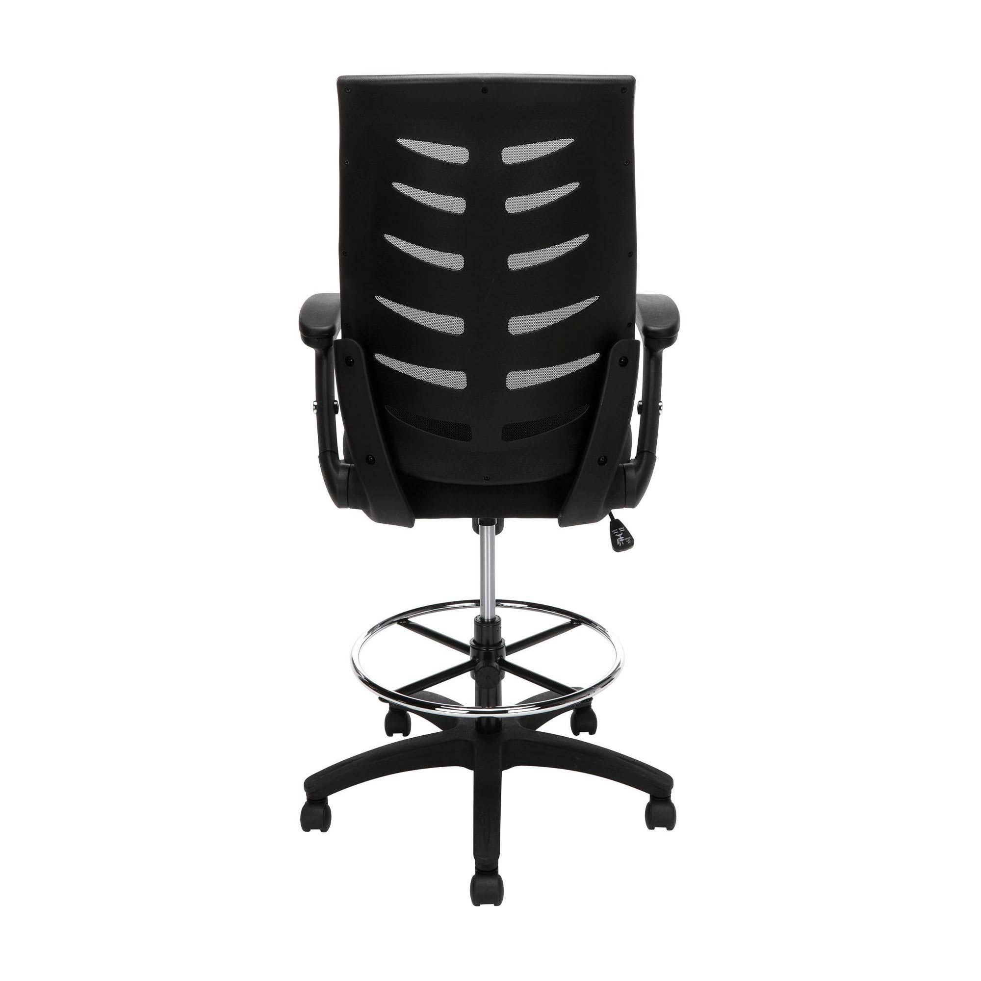 Ofm 531 Mid Back Mesh Chair, Drafting Stool, with Lumbar SUPPORT, Black