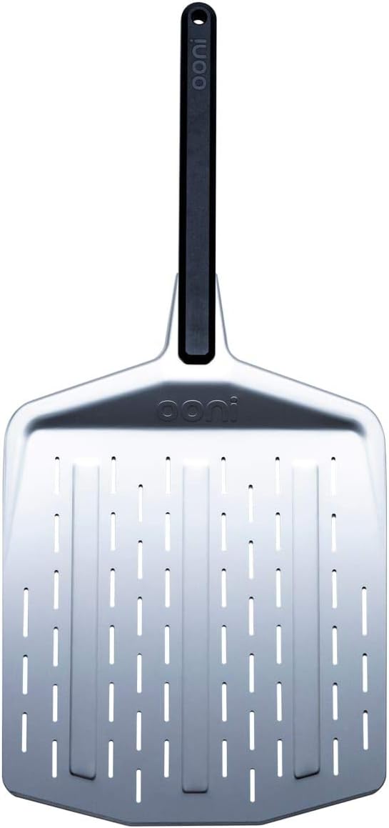 Ooni 14&rdquo; Perforated Pizza Peel &ndash; Long Handle Perforated Aluminium Pizza Paddle &ndash; Lightweight Pizza Turning Peel &ndash; Ooni Outdoor Pizza Oven Accessories