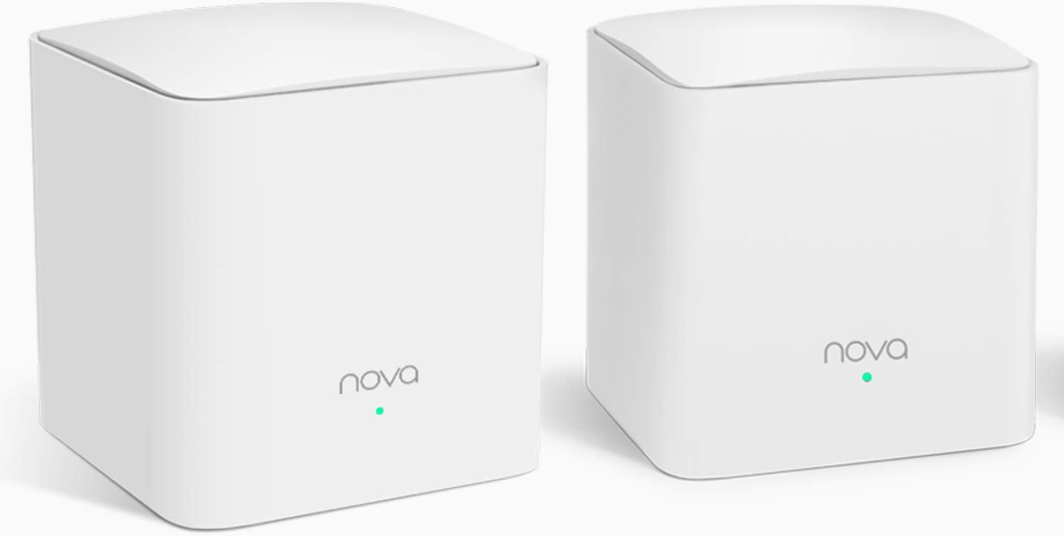 Tenda NOVA Mw5S(2-Pack) Wall-Plug Whole Home Mesh WiFi System, Coverage Up to 2, 500 Sq. Ft, Plug and Play, Router/WiFi Extender Replacement, Gigabit Connection to Your Cable Modem Pack of 2