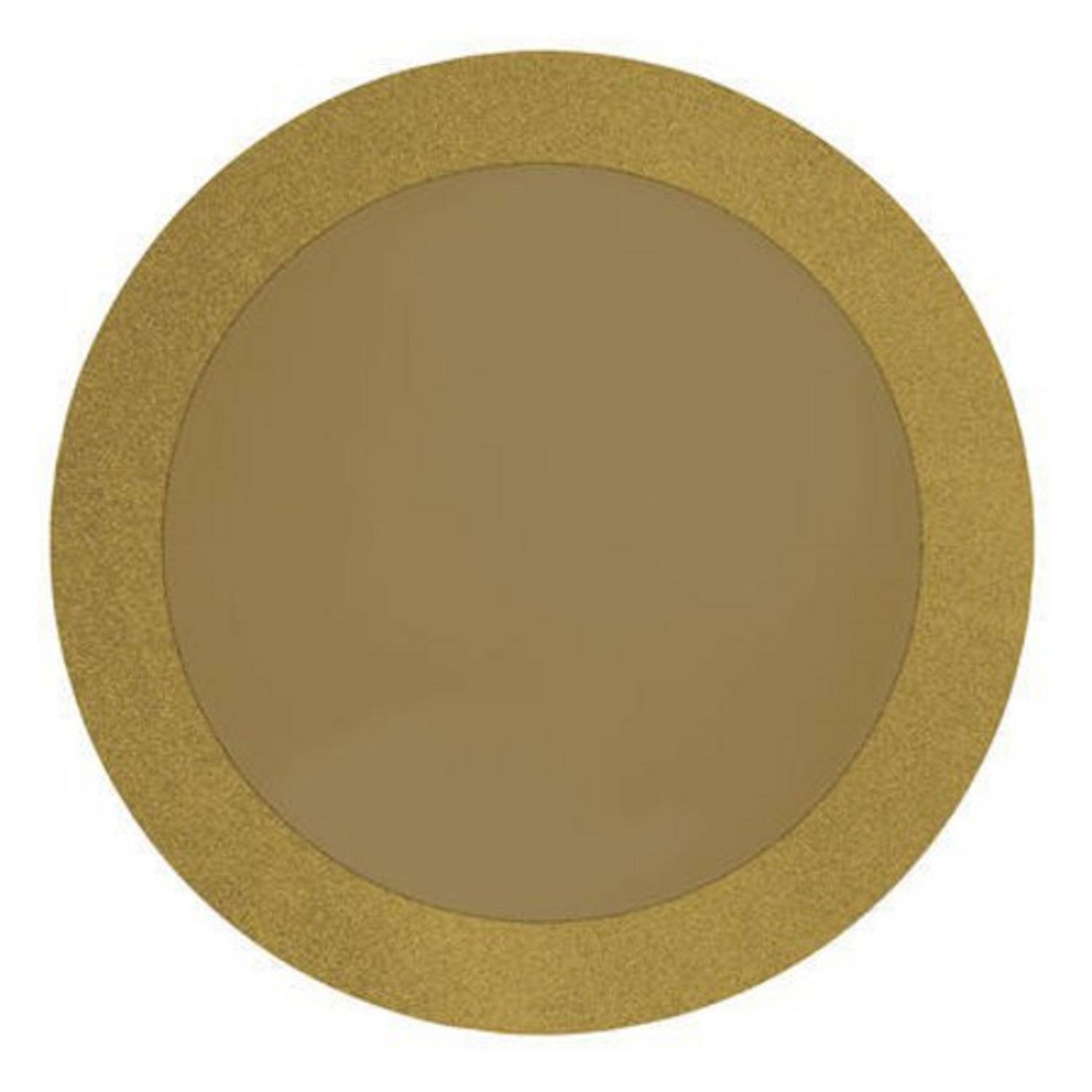 Party Central Club Pack of 96 Gold Glitz Round Sparkly Christmas Disposable Placemats 14x22 31008586