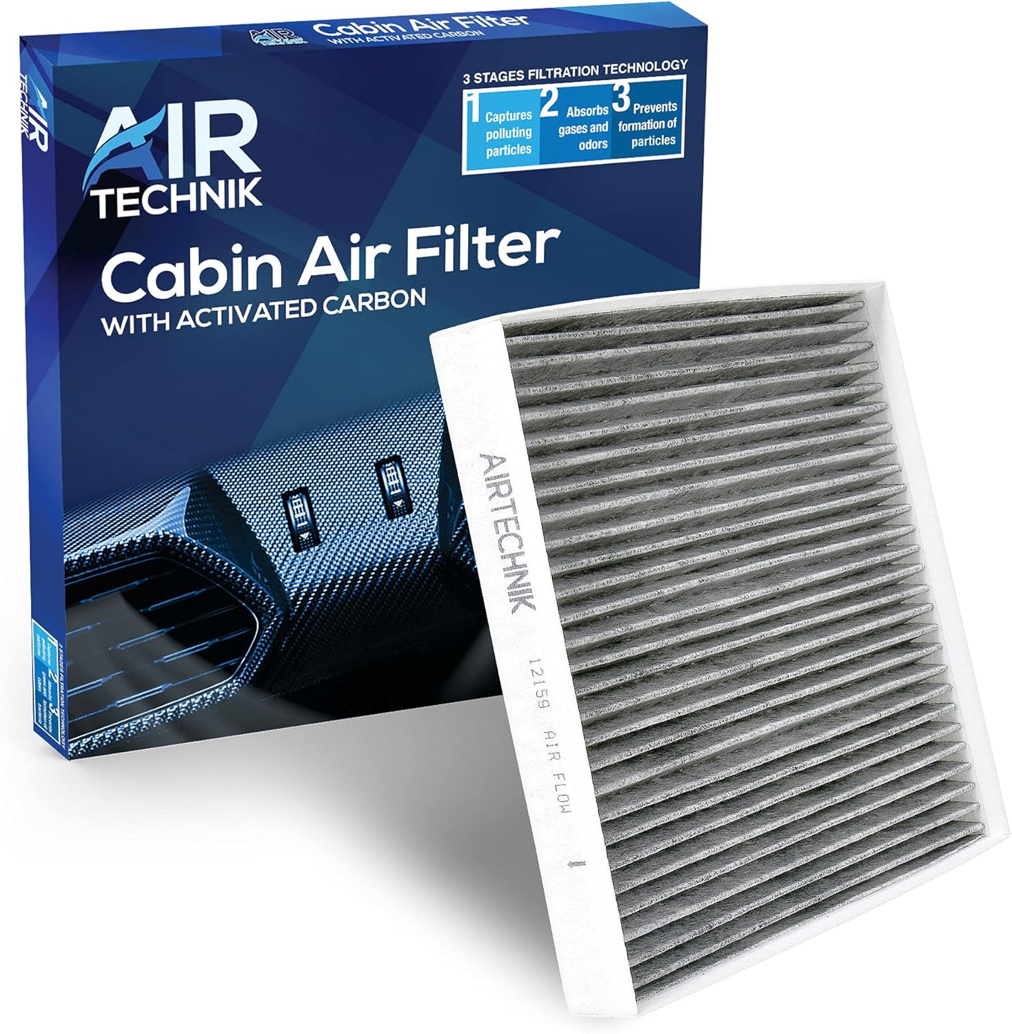 AirTechnik CF12159 Cabin Air Filter w/Activated Carbon| Fits Hyundai Sonata Hybrid 2016-2019 / Kia Optima 2016-2020