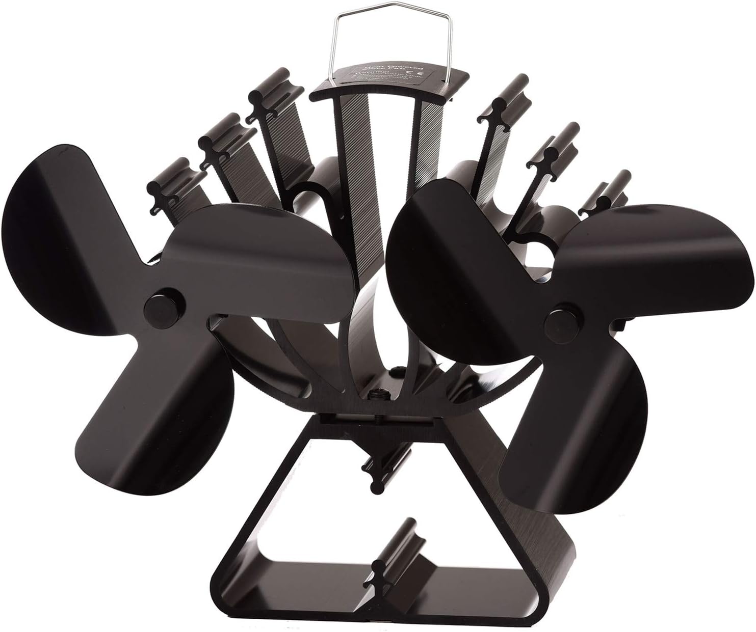 VODA Newly Designed Heat Powered Stove Fan with 2 Motors Larger Air Flow About 360CFM Eco Fan for Wood Burning/Log Burner Fireplace Perfect for Large Rooms Pack of 2