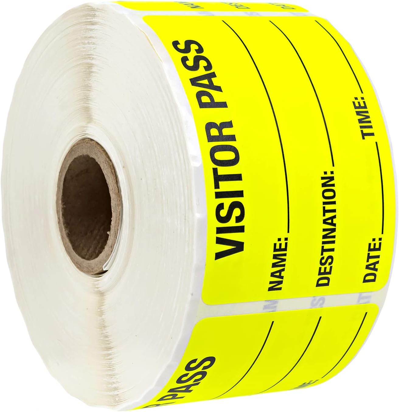 Chartreuse Visitor Pass / 500 Fluorescent Yellow ID Labels/Safety Identification Badge Stickers Pack of 2