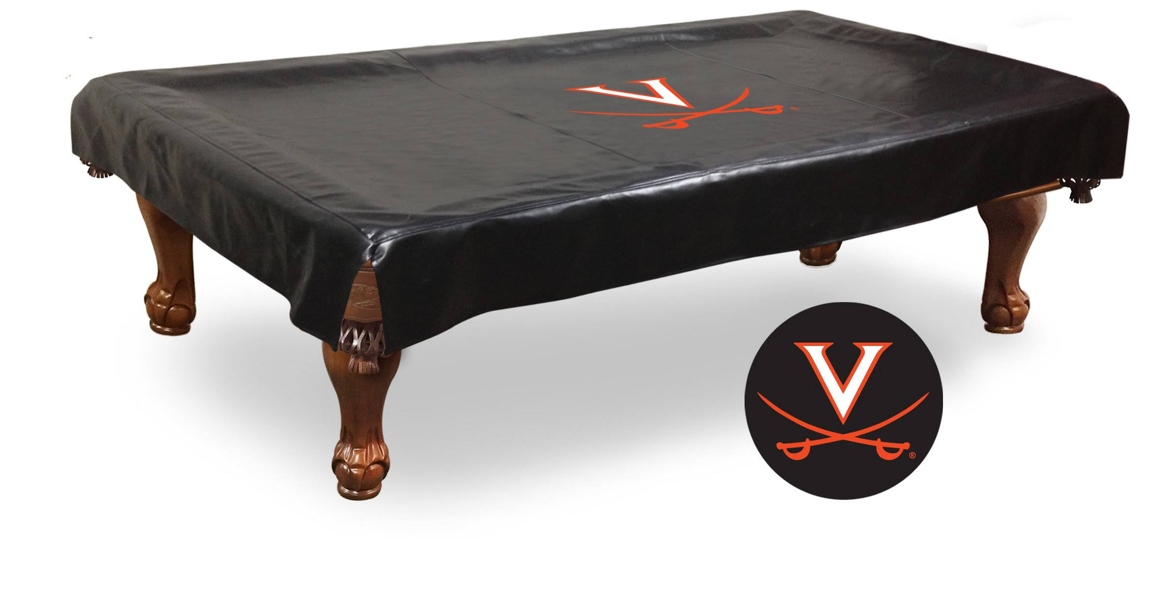Virginia Cavaliers HBS Black Vinyl Billiard Pool Table Cover (110x22x60x22x12x22)