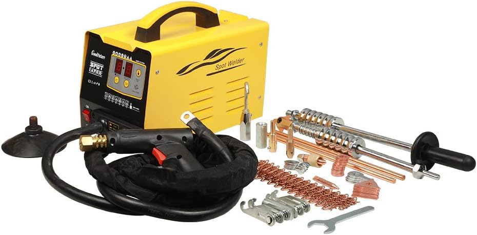 QPKING Vehicle Panel Spot Puller Dent Spotter 3500A Spot Dent Puller, 7 Modes 3KW Spot Welding Machine, Car Body Stud Welder Dent Repair Kit, Multi-spot Bonnet Door Repair Tool 110V