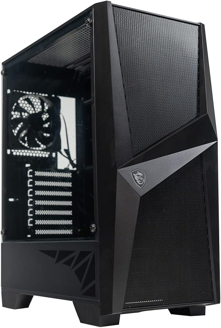 MSI MAG Series FORGE 100R, Mid-Tower Gaming PC Case: Tempered Glass Side Panel, ARGB 120mm Fans, Liquid Cooling Support up to 240mm Radiator, Mesh Panel for Optimized Airflow Pack of 2
