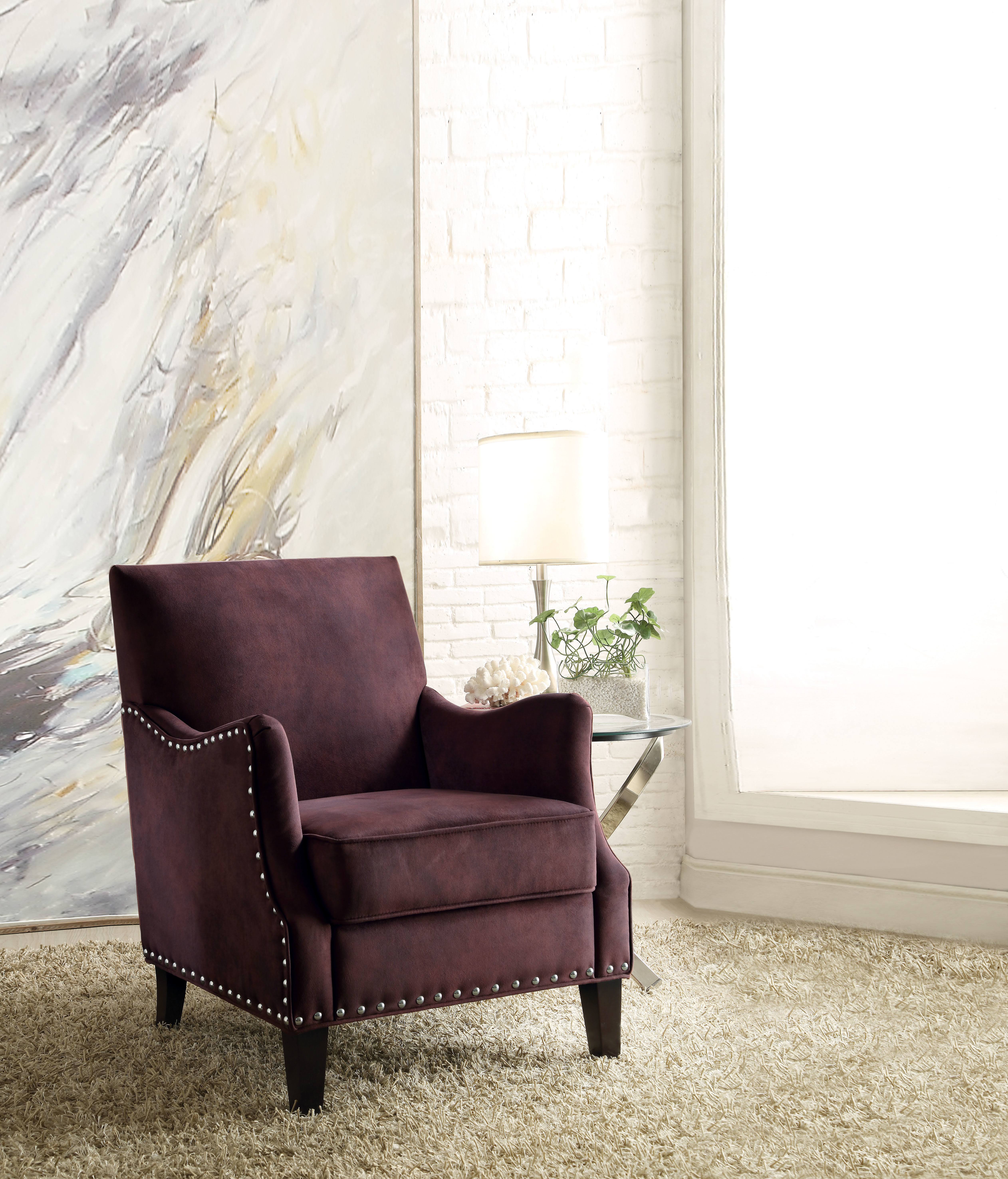 Acme 59447 Sinai Rust Red Fabric Accent Chair