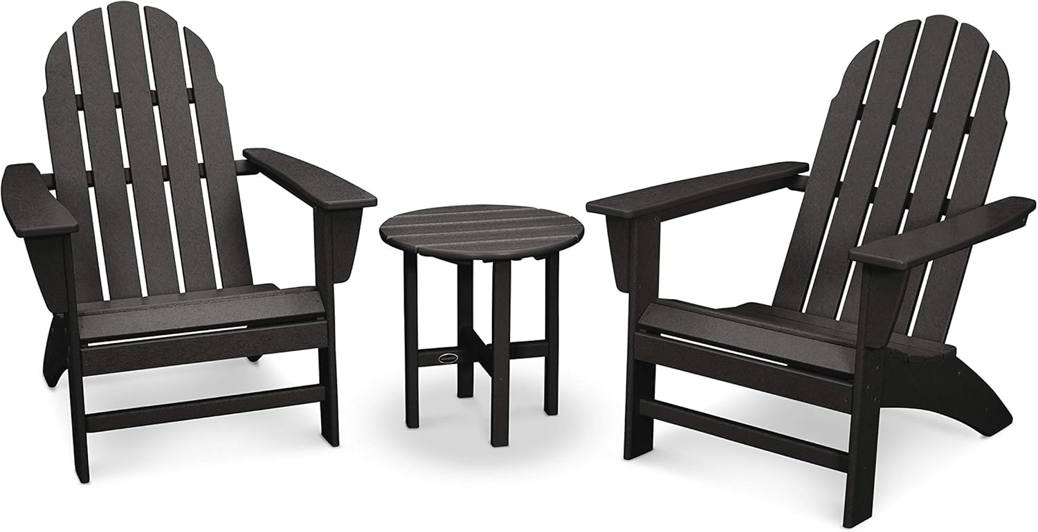 POLYWOOD Vineyard 3-Piece Adirondack Chair Set with Side Table