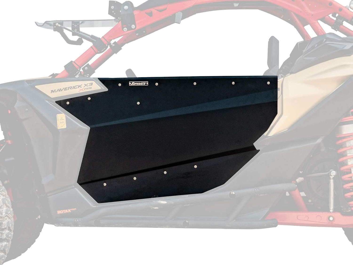 SuperATV Aluminum Doors for Can-Am Maverick X3 - Made of Multi-Blend Aluminum - Fills Lower Gap - Contoured to Match Your Machine Shape - Snug, Rattle Free Fit - Preassembled - Quiet Latch Assembly
