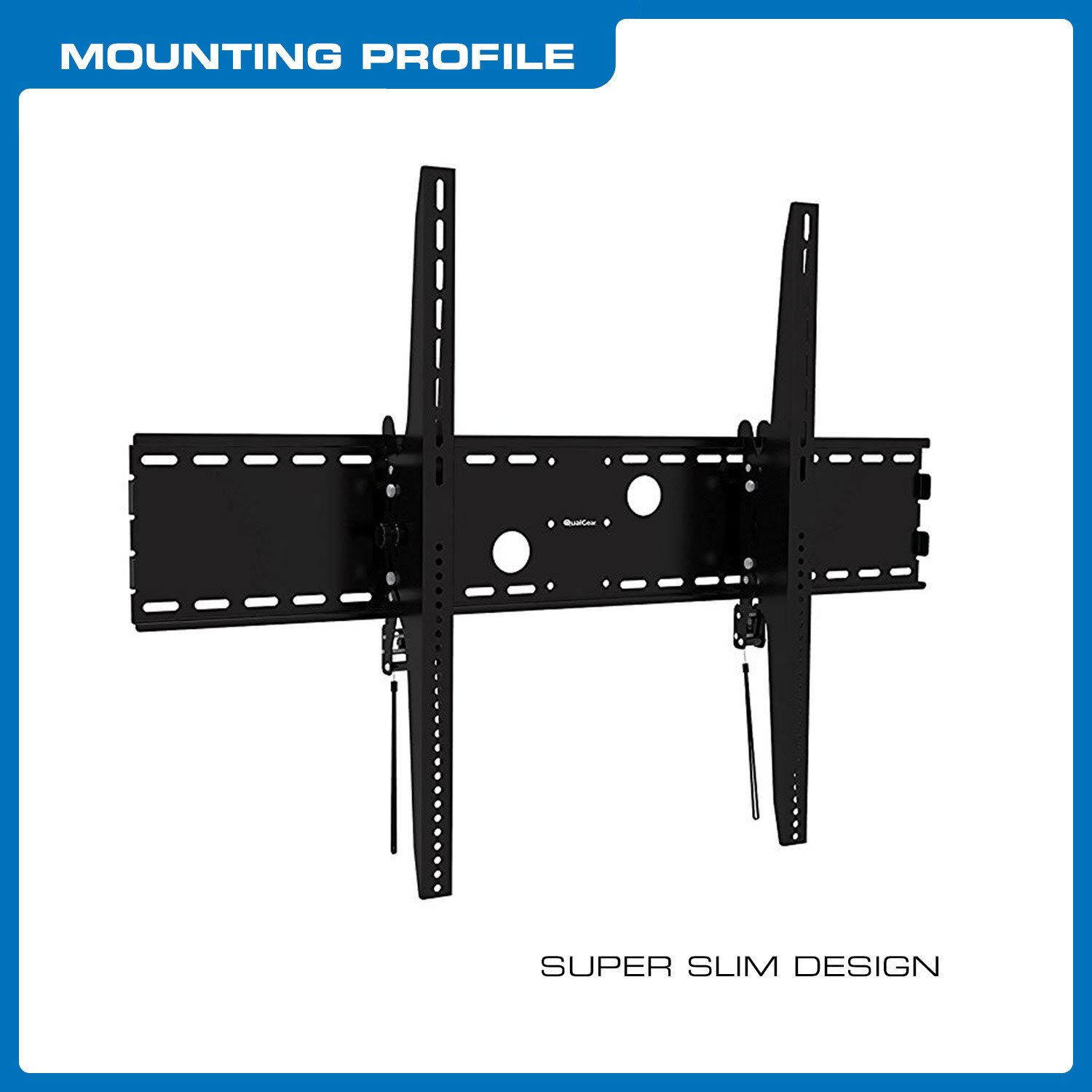 QualGear QG-TM-091-BLK UL Listed Heavy Duty Tilting TV Wall Mount for Most 60x22-100x22 Flat Panel and Curved TVs, Black