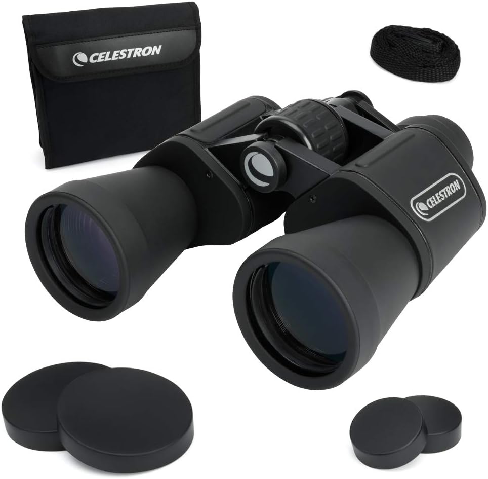 Celestron – UpClose G2 10x50 Porro Binoculars with Multi-Coated BK-7 Prism Glass – Water-Resistant Binoculars with Rubber Armored and Non-Slip Ergonomic Body for Sporting Events Pack of 2