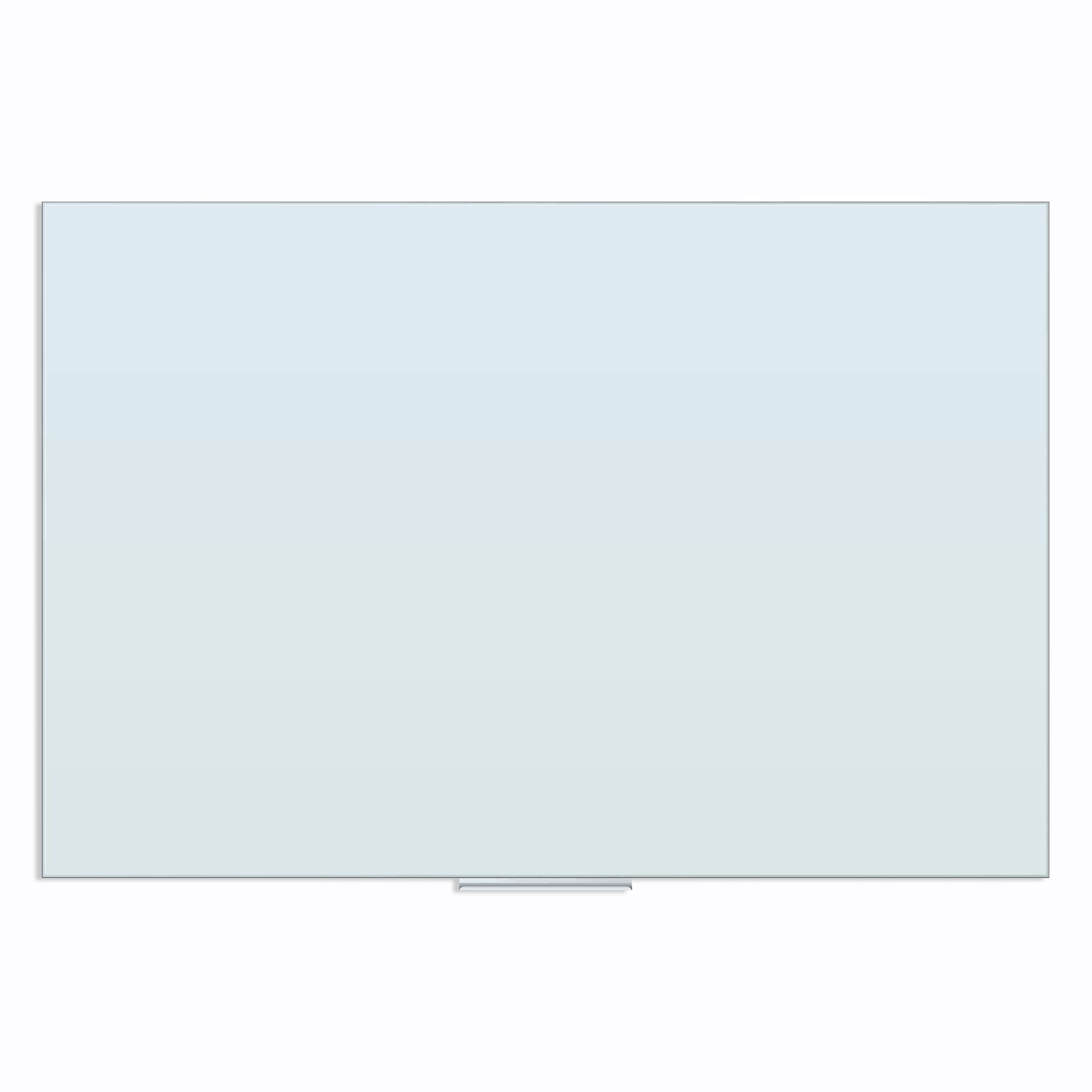 U Brands 72x22x48x22 Floating Glass Dry Erase Board White Frosted Surface Frameless