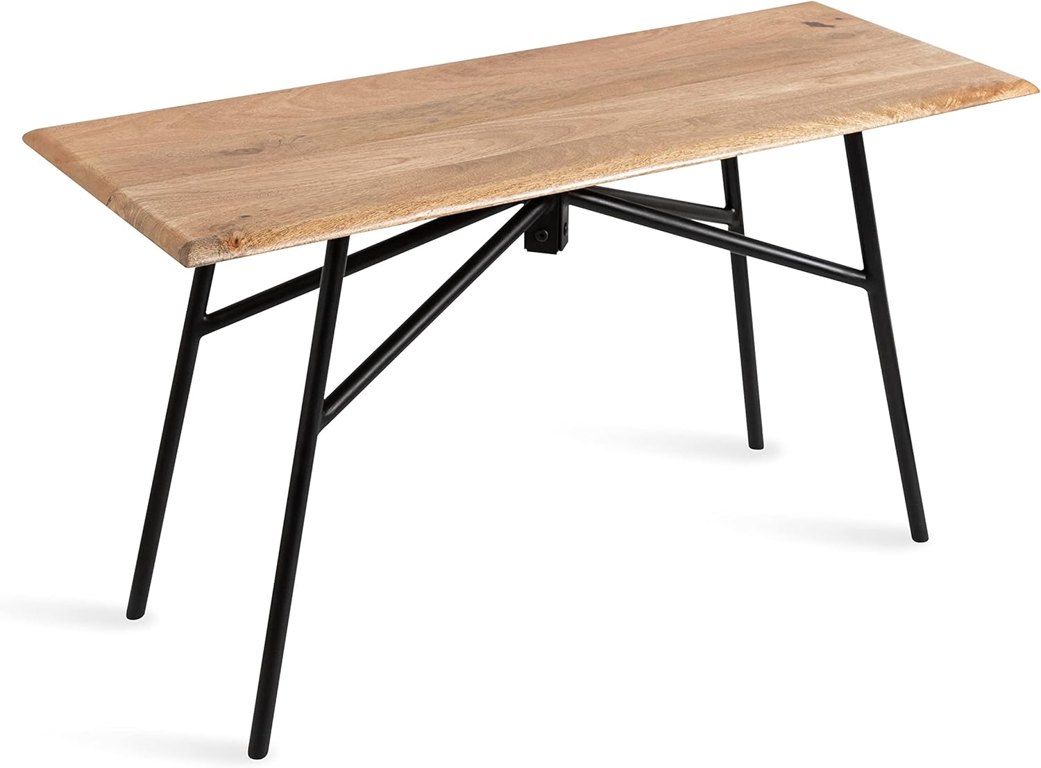 Kate and Laurel Pallson Wood and Metal Bench, 36x14x20, Natural/Black