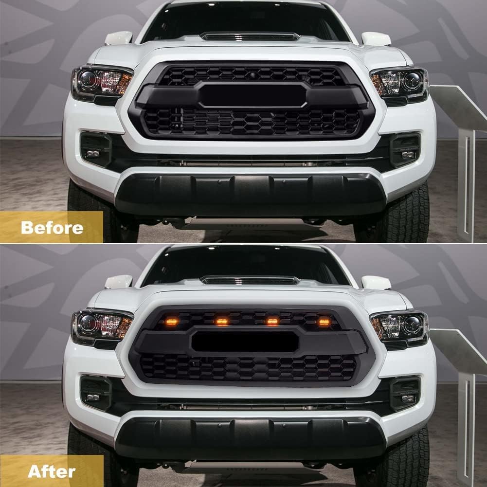 4PCS Front Grille Amber LED Lights Kit Compatible with 2016-19 Toyota Tacom TRD Pro Grill