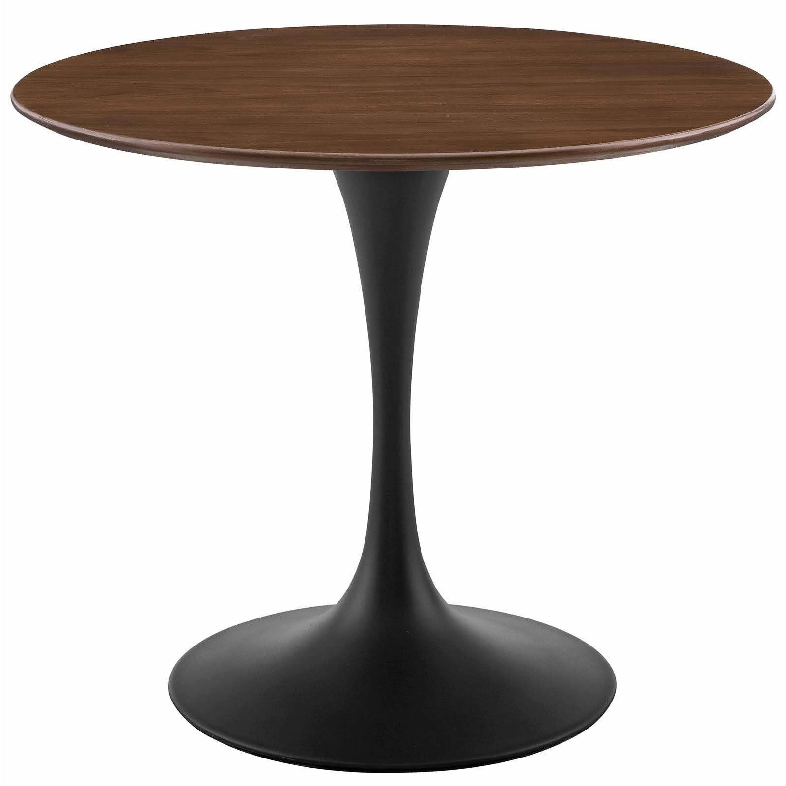 Modway Lippa 36x22 Round Walnut Dining Table Black Walnut