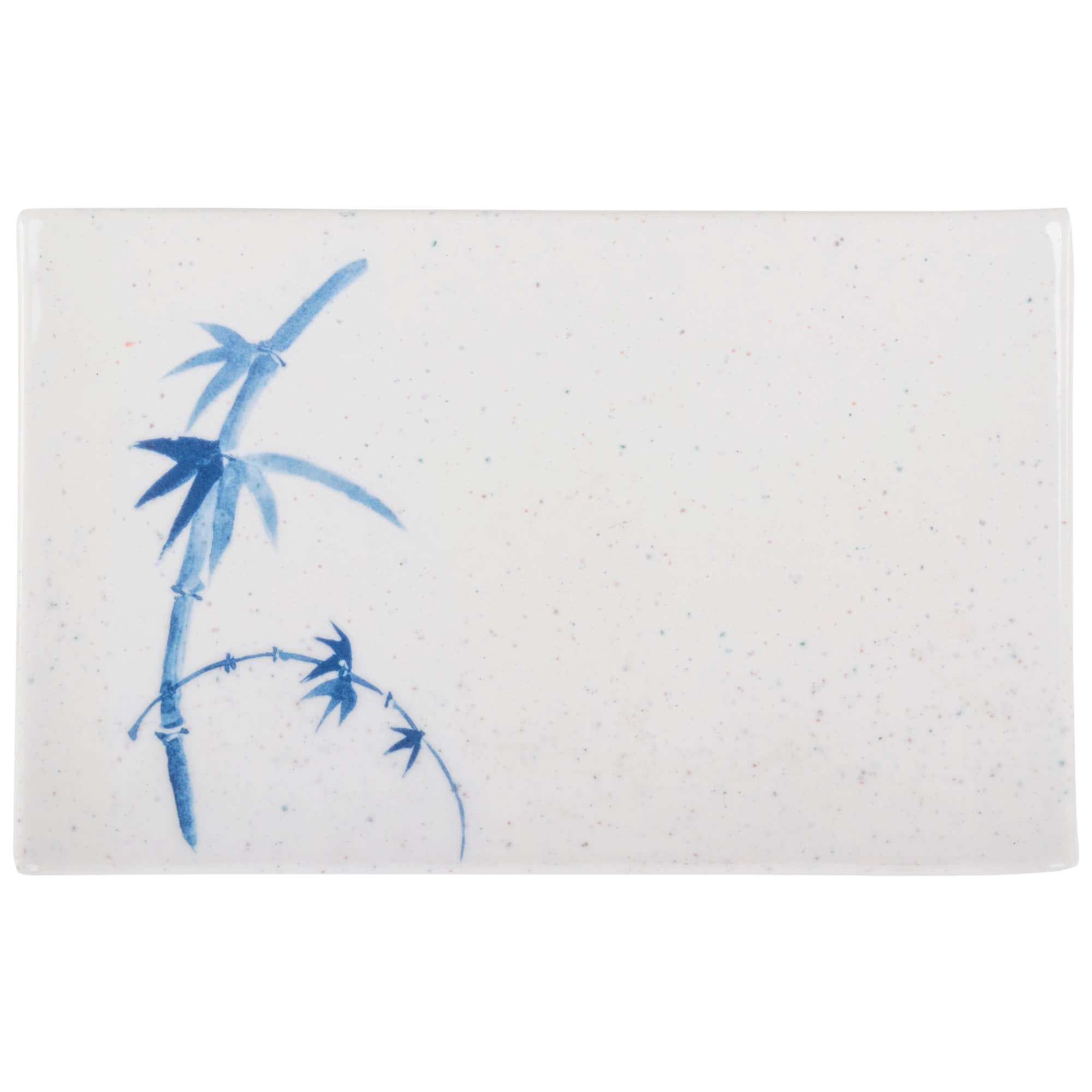 Thunder Group 1535BB Blue Bamboo 5 1/4x22 x 3 1/4x22 Rectangular Melamine Plate - 12/Pack