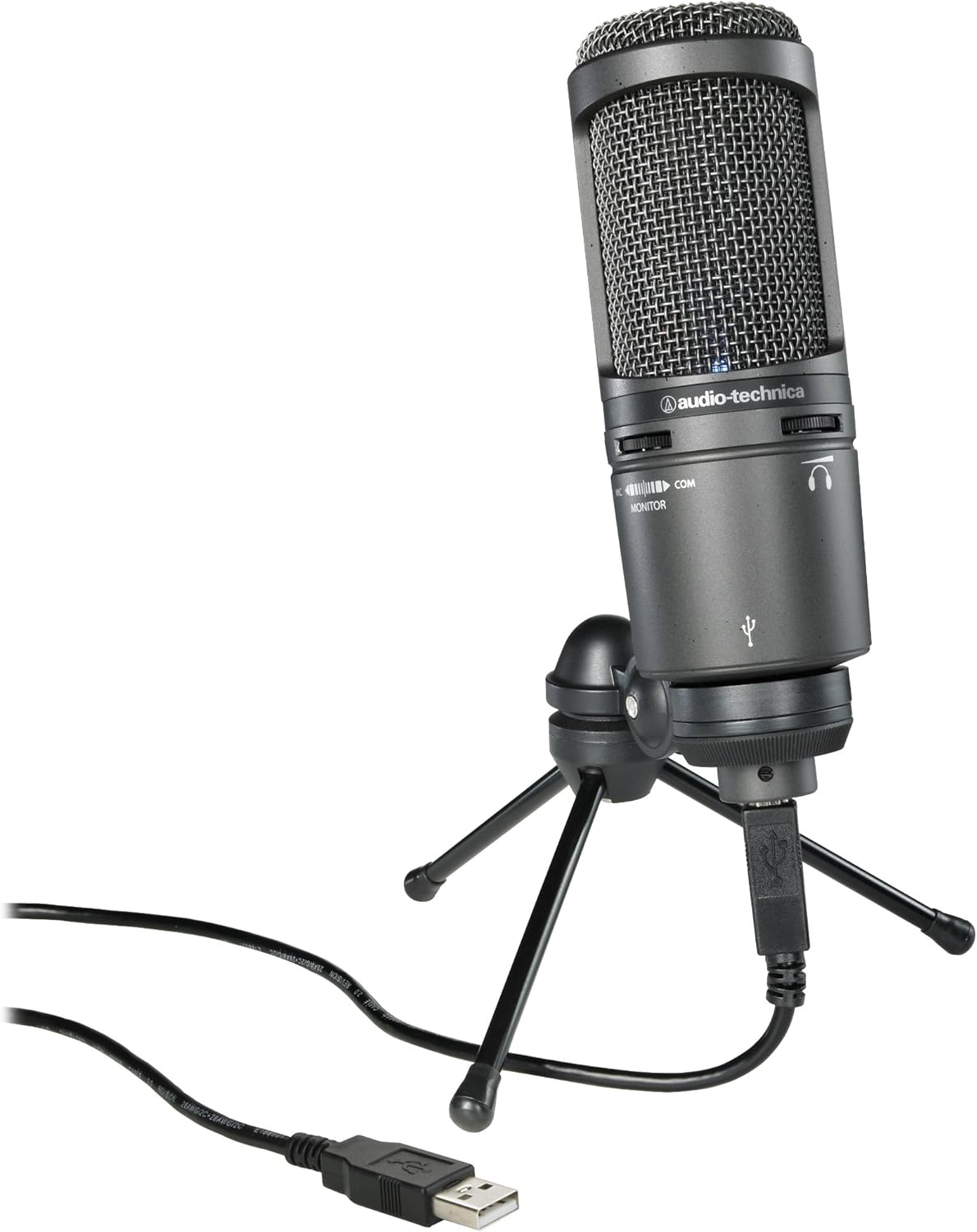 Audio-Technica AT2020USB+ Cardioid Condenser USB Microphone, With Built-In Headphone Jack & Volume Control, Perfect for Content Creators