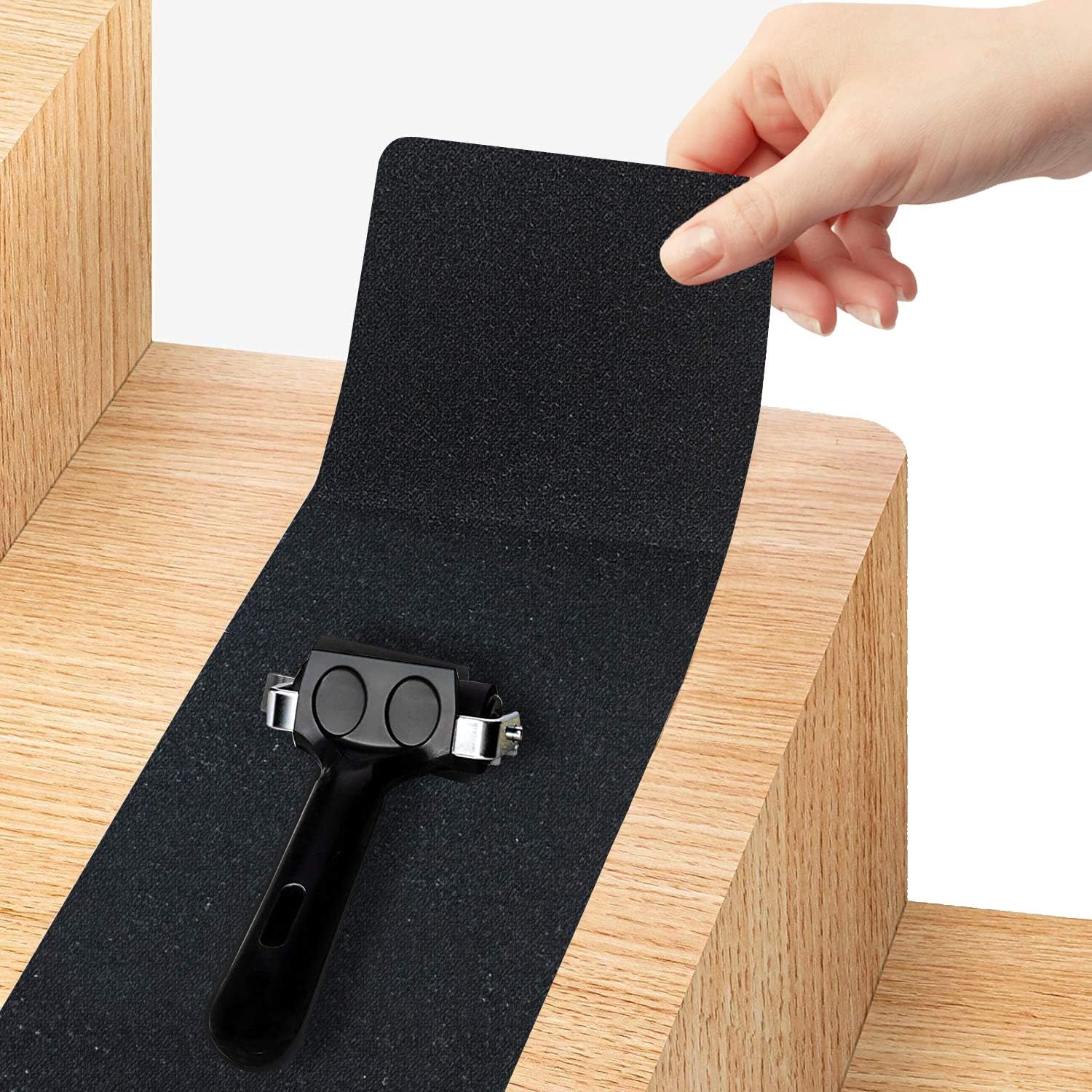 15 Pack Black Stair Treads Anti Slip Tape, Pre-Cut Stair Grips Tape Strips Non-Slip Carpet Grit Traction Treads for Indoor Outdoors Steps, Waterproof, Non-Skid, Safety for Kids (6&rdquo;x24&rdquo;)