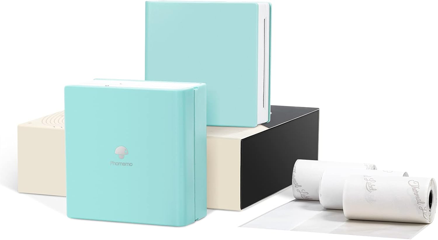 Phomemo Mini Pocket Printer- M02 Portable Thermal Tiny Photo Printer with 3 Rolls Paper, for Home, School, Office, Compatible with iOS and Android, Pink Pack of 2