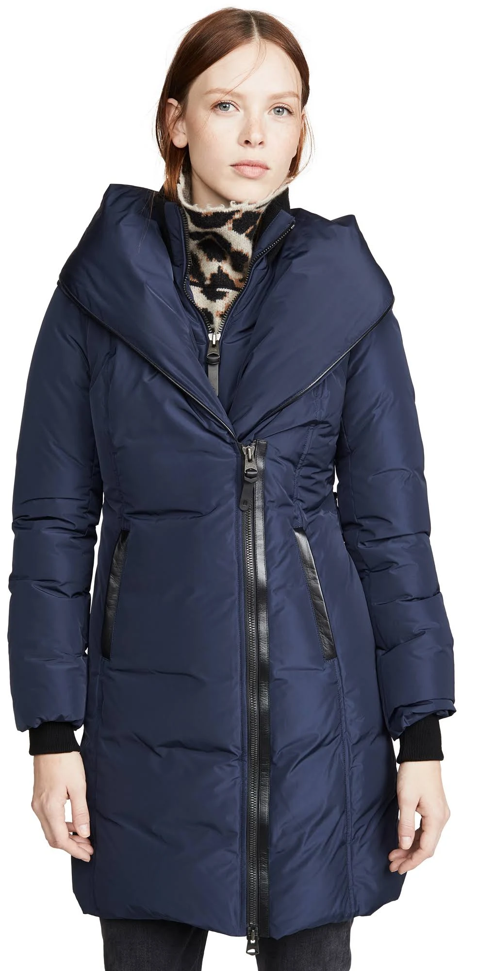 Mackage Kay Down Coat with Signature Natural Fur Collar - S / Navy