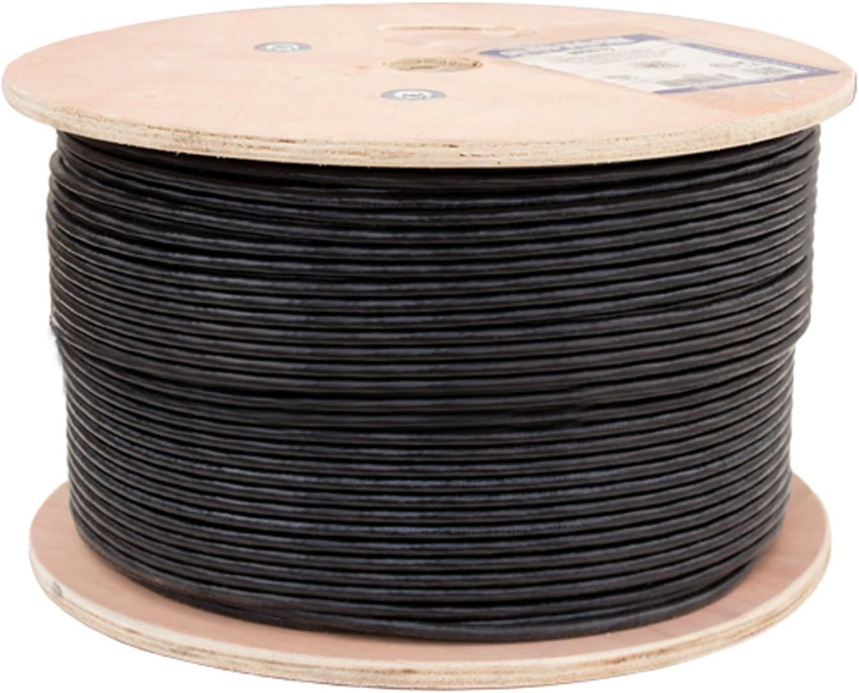 Vertical Cable Cat6, UTP, UV Jacket, Outdoor, CMX, 1000ft, Black, Bulk Ethernet Cable