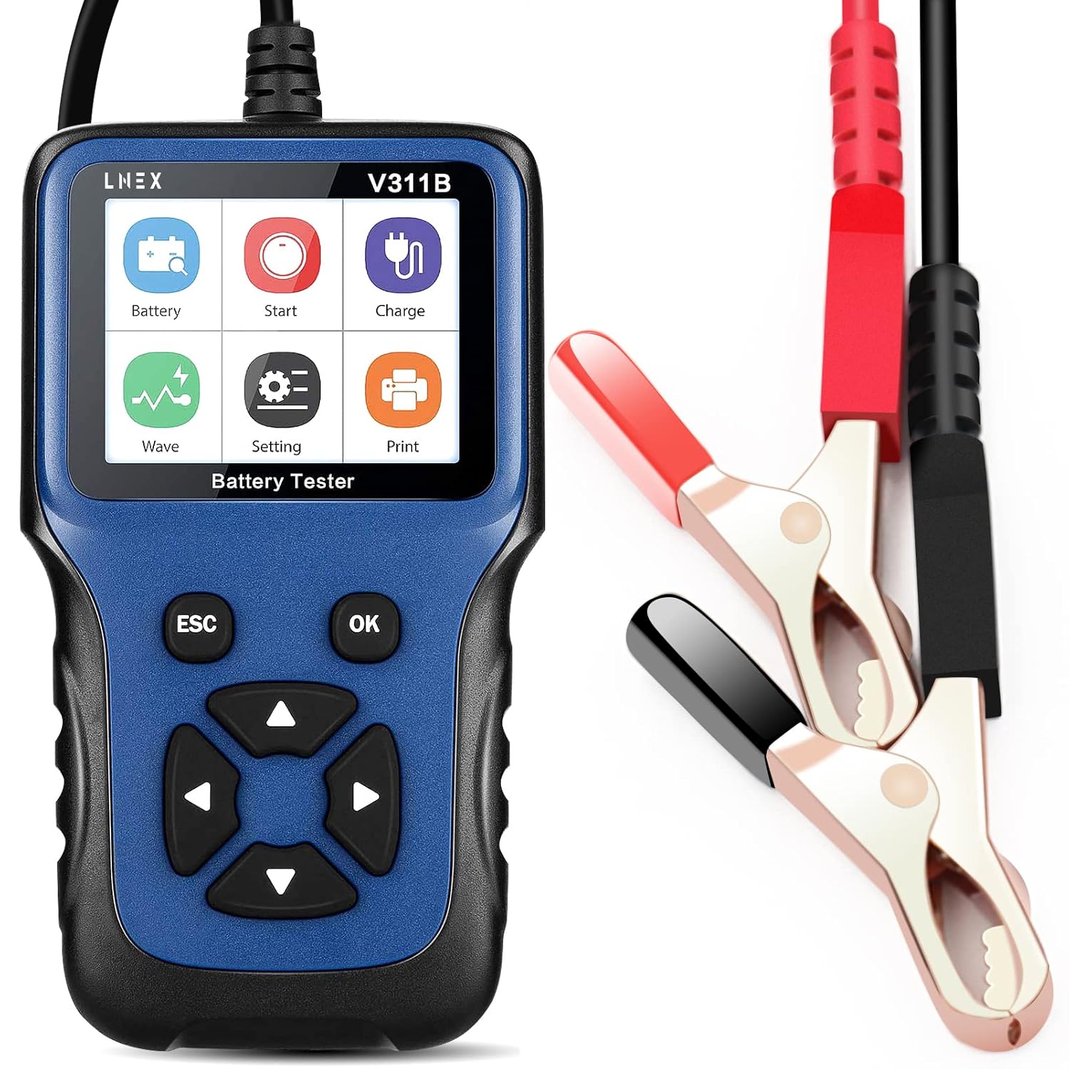 Car Battery Tester, LNEX 12V 24Volt Automotive Battery Tester, 2.4