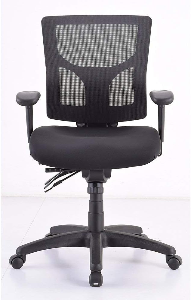 Lorell Multifunctional Mesh Mid-Back Executive Chair, Black