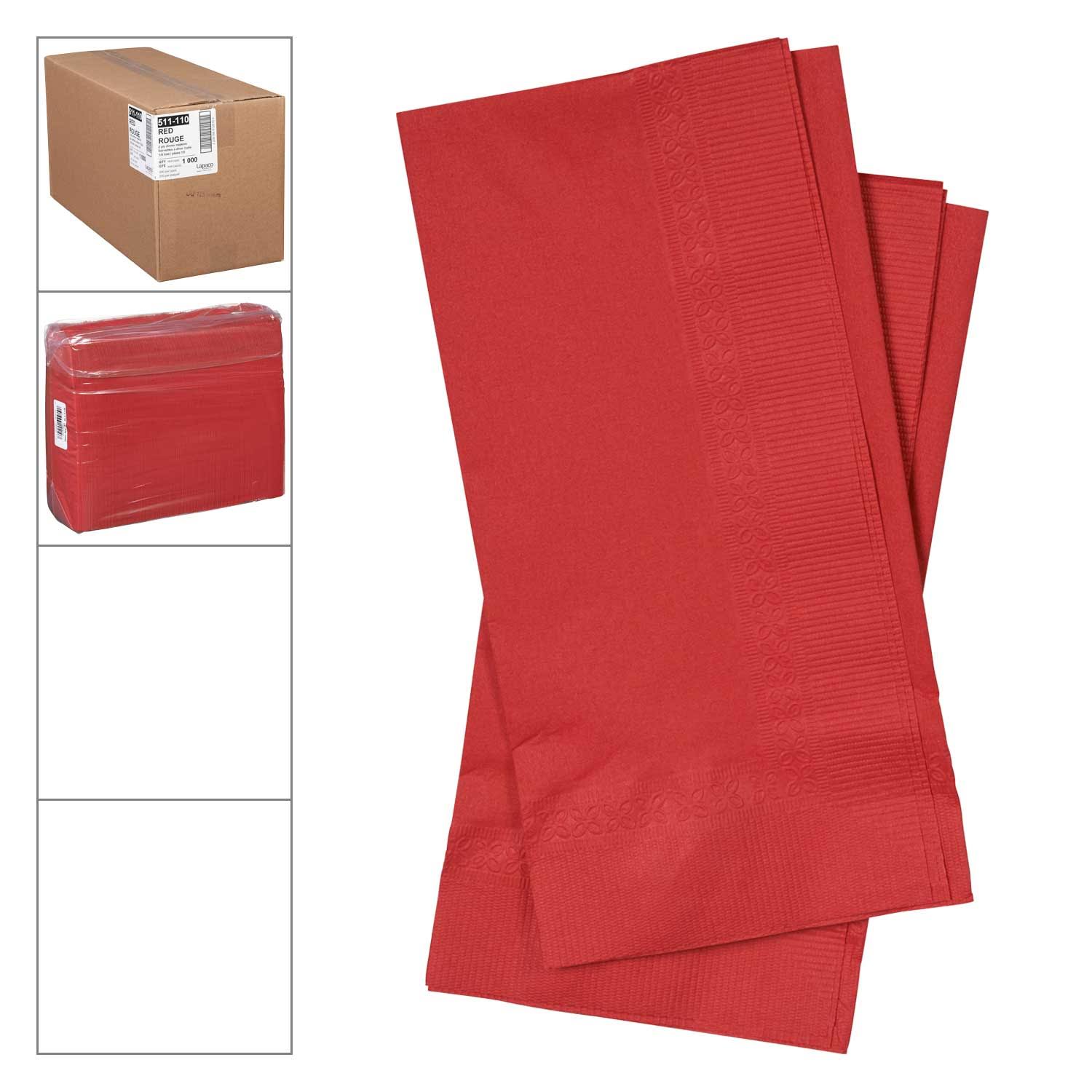 Lapaco 2 Ply Red Dinner Napkin - 1000 per CASE.