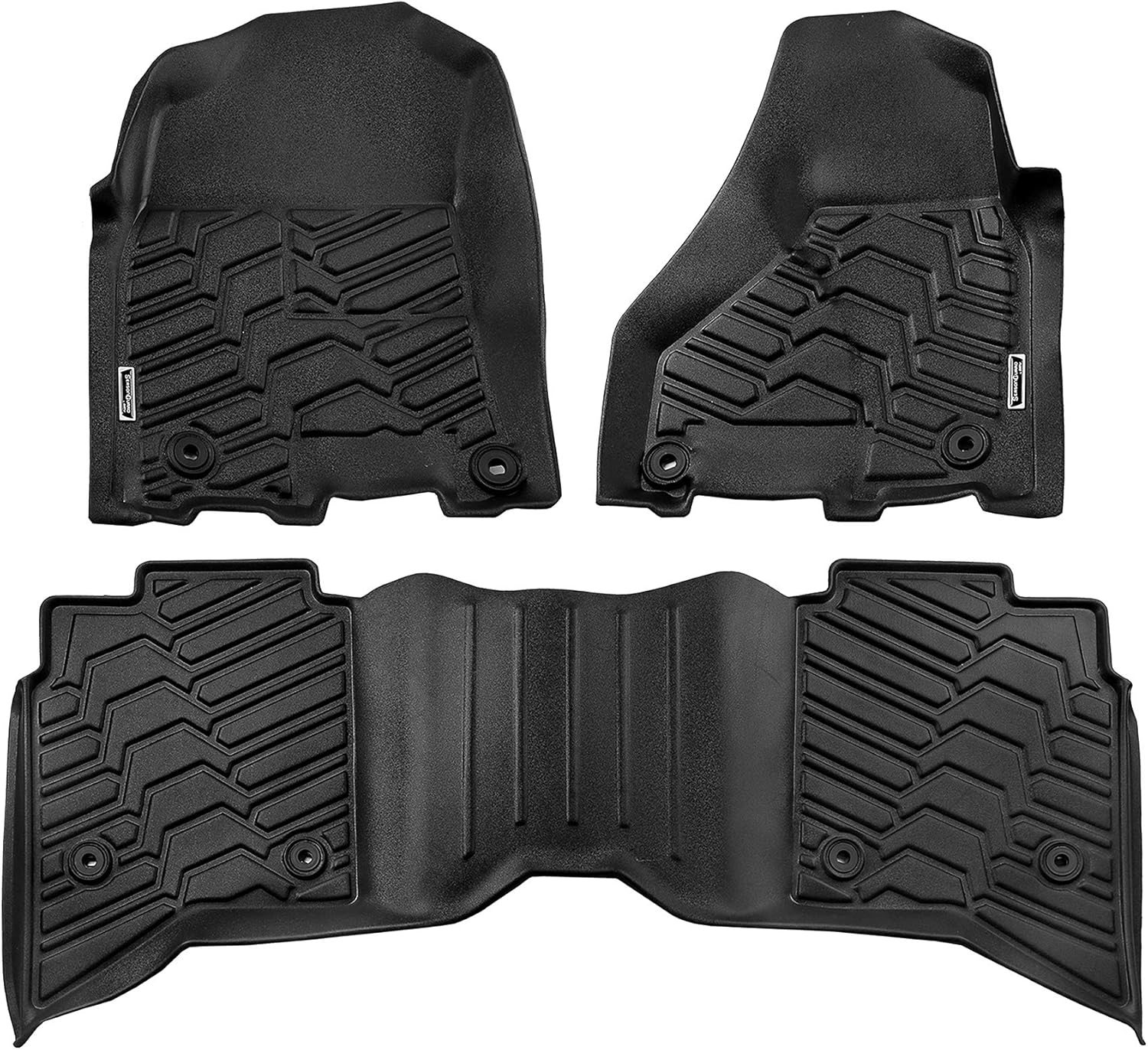 Season Guard Custom Fit All-Weather Floor Mat Liners fit Toyota Rav4 2013-2018 Front and Rear Seat 3pc,Black,LP-CM-T004-3